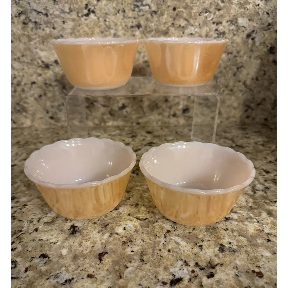Set of 4 Fire King Luster Custard Cups (2nd Listing)